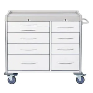 White Double Procedure Trolley