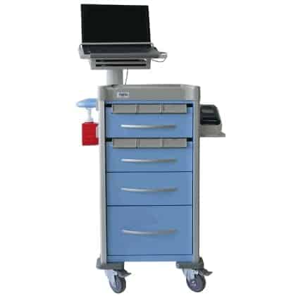 Agile Medical Trolley with laptop stand and thermal printer