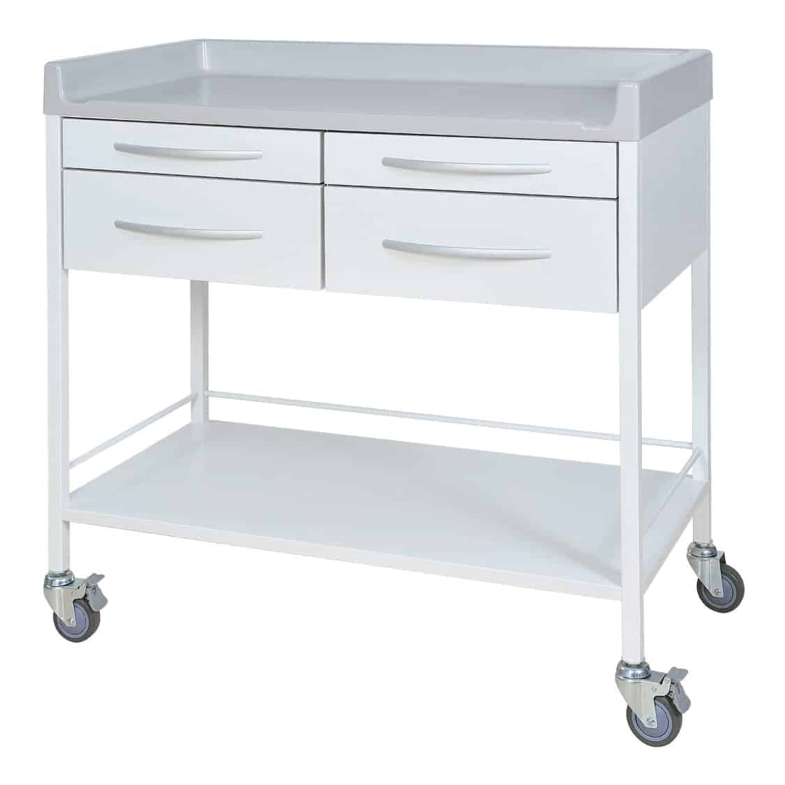Double White Instrument Trolley