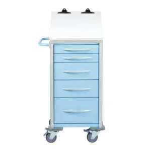 Narrow Chart Top Trolley - Light Blue
