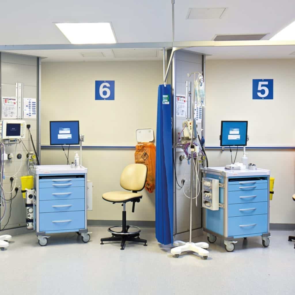 Agile Medical EPR Trolleys / Carts used at NHS Queen Elizabeth Hospital