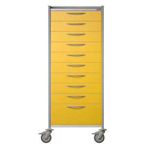 Agile Medical Mobile Theatre Trolley in yellow with drawers