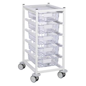 Half Section Dublin Trolley - 5x Poly Baskets