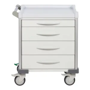 White LX Procedure Trolley - Under Worktop