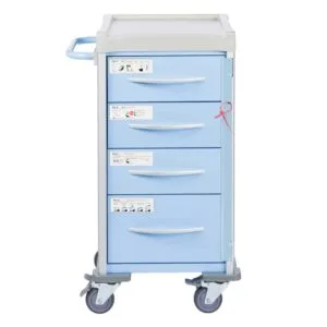 Light Blue Narrow Difficult Airway Trolley