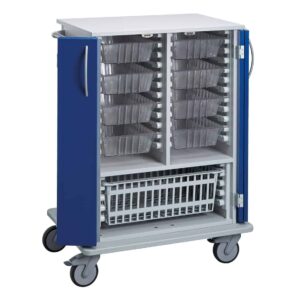 Closed Transport Trolley PX800 - 8x Poly Trays Baskets (300W), 1x ABS Basket (600W)