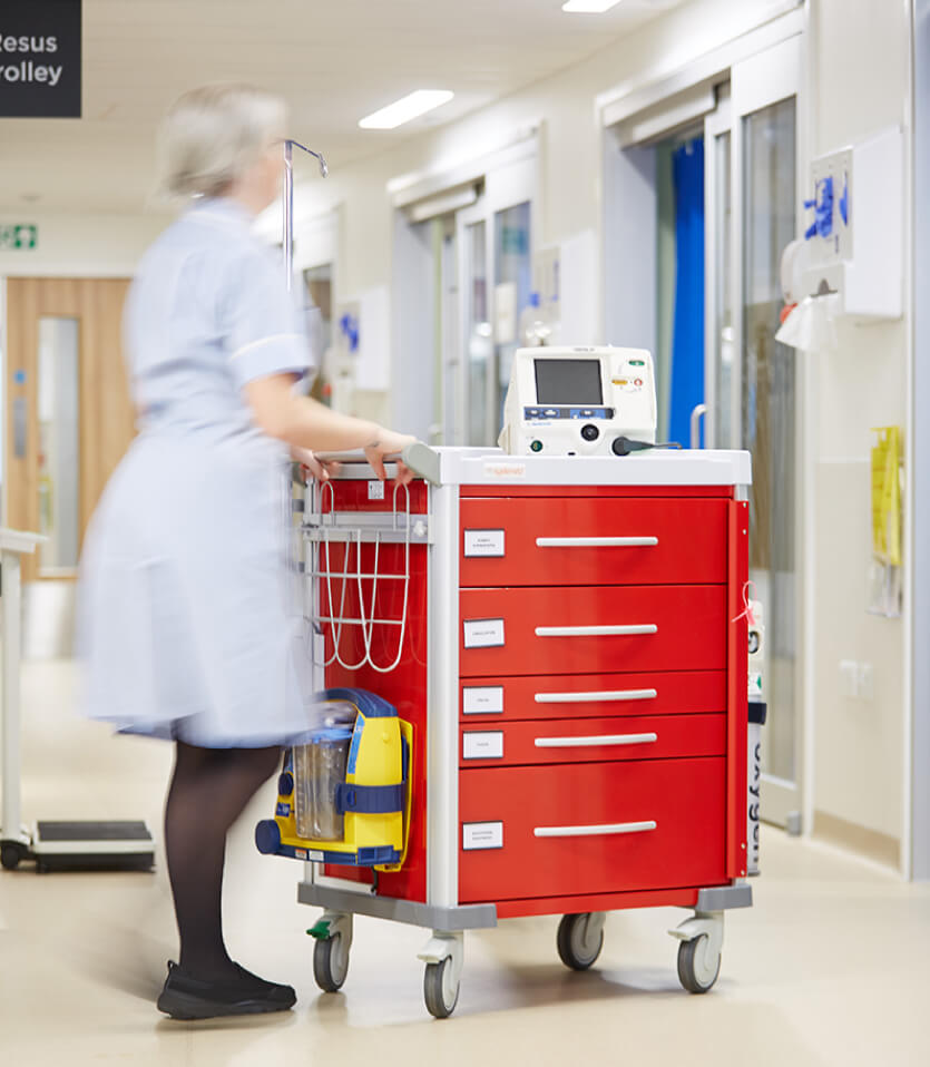LX Resuscitation Trolley in use at Royal Papworth Hospital