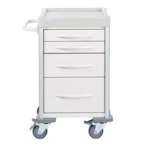 White Narrow Procedure Trolley - Under Worktop