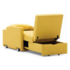 Agile Medical Overnight Sleeper Chair in yellow leather colour reclining